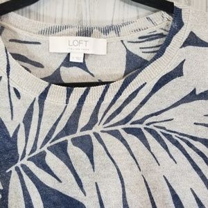 LOFT Sweaters - Loft Italian yarn tropical print sweater Navy S LOFT Sweaters - Loft Italian yarn tropical print sweater Navy S